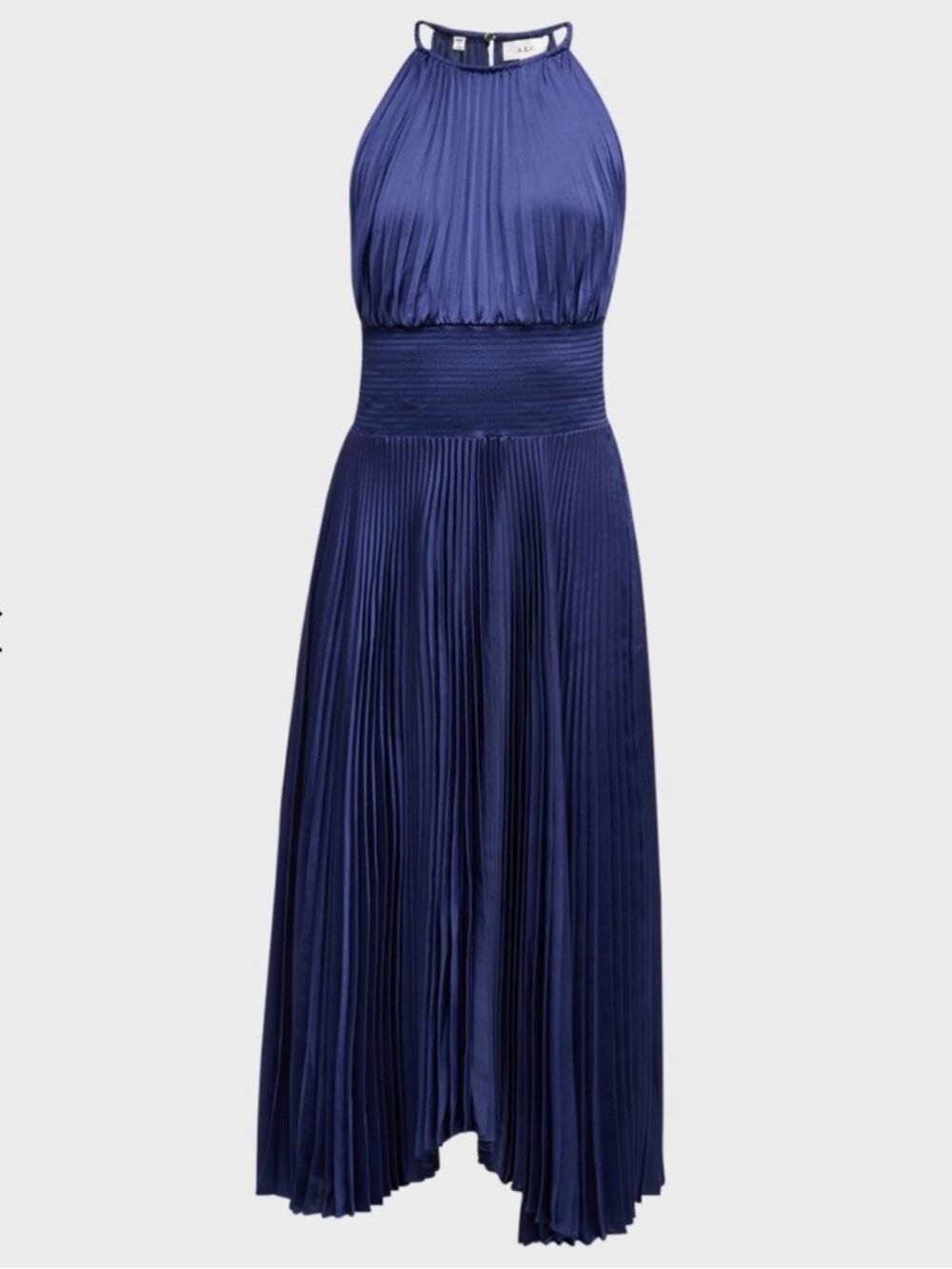A.L.C. Renzo ll Satin Pleated High-Neck Midi Dress - Picture 4 of 7